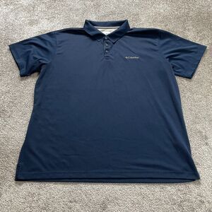 Columbia Utilizer Omni Wick Polo Shirt Men 2XL Navy Blue Short Sleeve Collared
